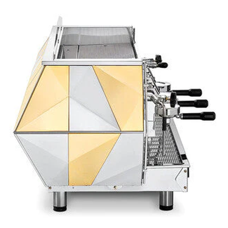 La Pavoni Diamate 3 Group Volumetric, Commercial Espresso Machine Gold