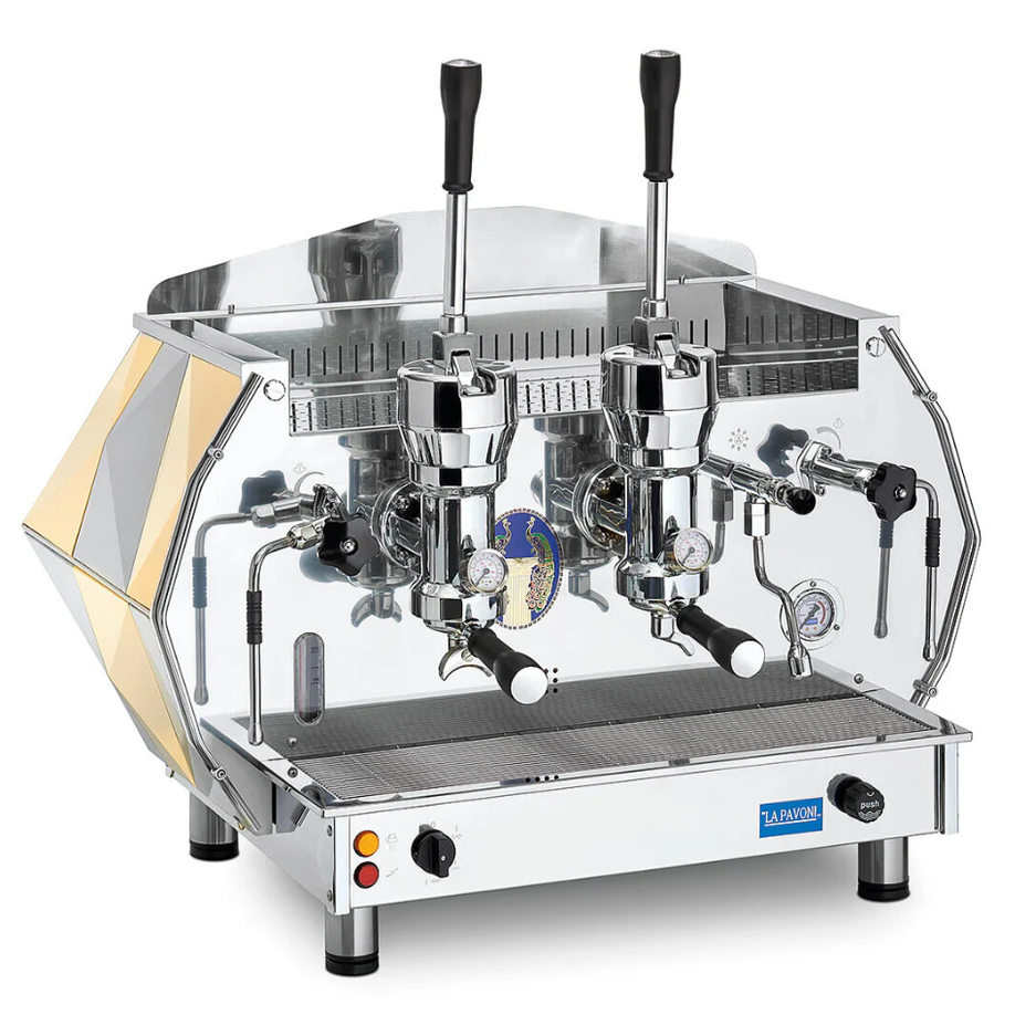 La Pavoni Diamante Commercial Espresso Machine 2 Group Lever Gold