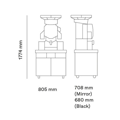 Zumex Speed Up All-in-One Wide Juicer w/ Integrated Podium in Mirror