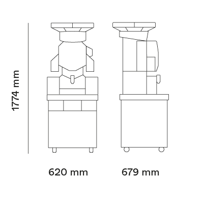 Zumex Speed S+ Plus All-in-One Slim Commercial Juicer w/ Integrated Podium in Black