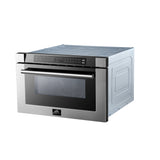 Forno Capoliveri 24-Inch Microwave Drawer, Stainless Steel, 1.2 cu.ft, 1500 Watts, Built-In, Touch Control LCD Display, Auto-Touch Open/Close, 11 Power Levels, Sensor Cooking