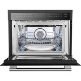 Forno Oliena Espresso Black 24-Inch Built-In Microwave and Convection Oven Combo, 1.6 cu.ft, 1750W Convection, 1000W Microwave, Stainless Steel Interior, Glass Touch Controls, Sensor Cooking