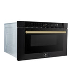 Forno Capoliveri Espresso 24-Inch Microwave Drawer, Black, 1.2 cu.ft, 1500 Watts, Built-In, Touch Control LCD Display, Auto-Touch Open/Close, 11 Power Levels, Sensor Cooking