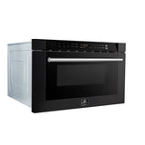 Forno Capoliveri Espresso 24-Inch Microwave Drawer, Black, 1.2 cu.ft, 1500 Watts, Built-In, Touch Control LCD Display, Auto-Touch Open/Close, 11 Power Levels, Sensor Cooking