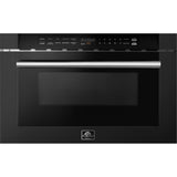 Forno Capoliveri Espresso 24-Inch Microwave Drawer, Black, 1.2 cu.ft, 1500 Watts, Built-In, Touch Control LCD Display, Auto-Touch Open/Close, 11 Power Levels, Sensor Cooking