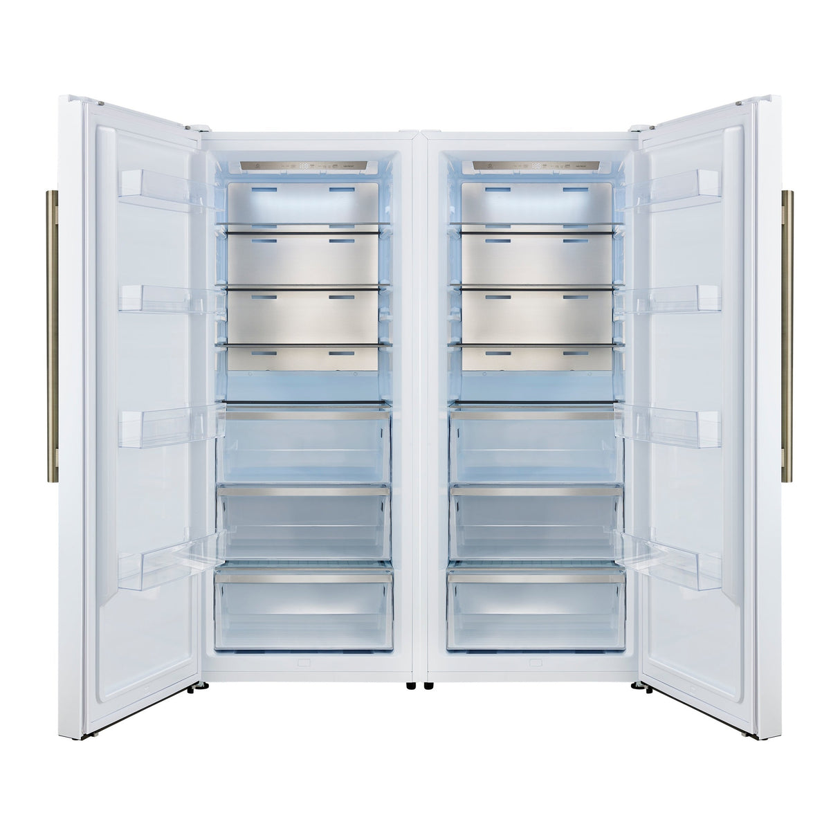 Forno Maderno 2-28-Inch Wide Convertible Refrigerator/Freezer in White, Decorative Trim, 27.2 cu.ft, 84-Inch High, ENERGY STAR Certified